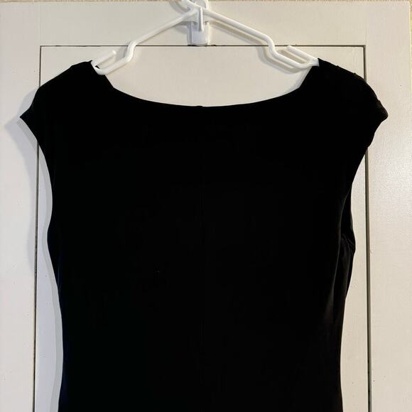 Lauren Ralph Lauren Cowl Neck Sheath Black Long Dress Sz 6 Classic Timeless - Picture 8 of 8